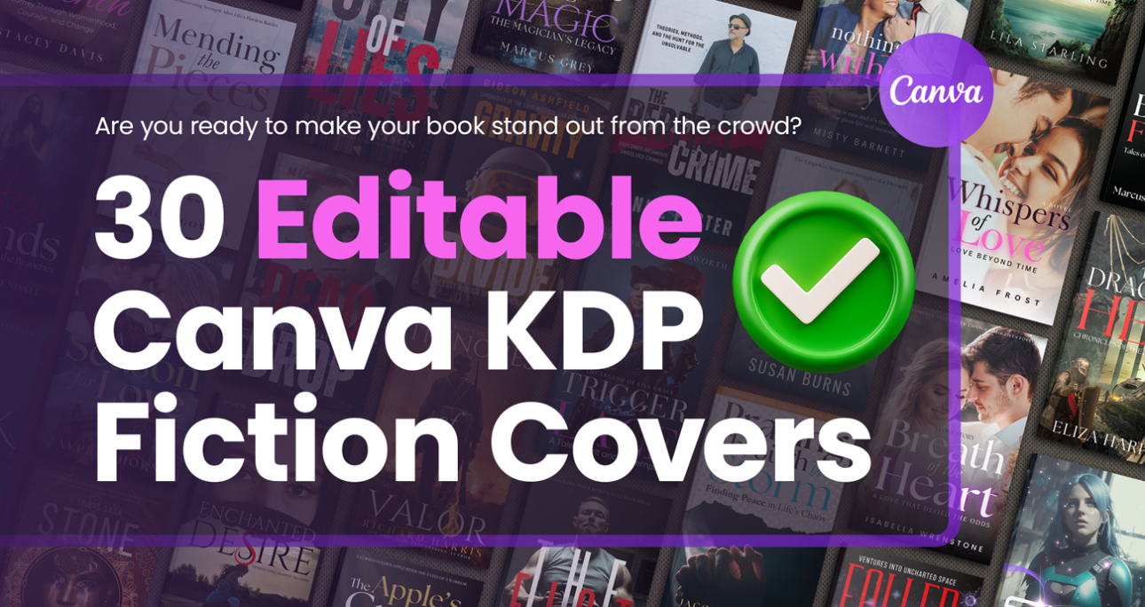 30 Editable Canva Book Cover Template Pack: Create Professional Covers in Minutes